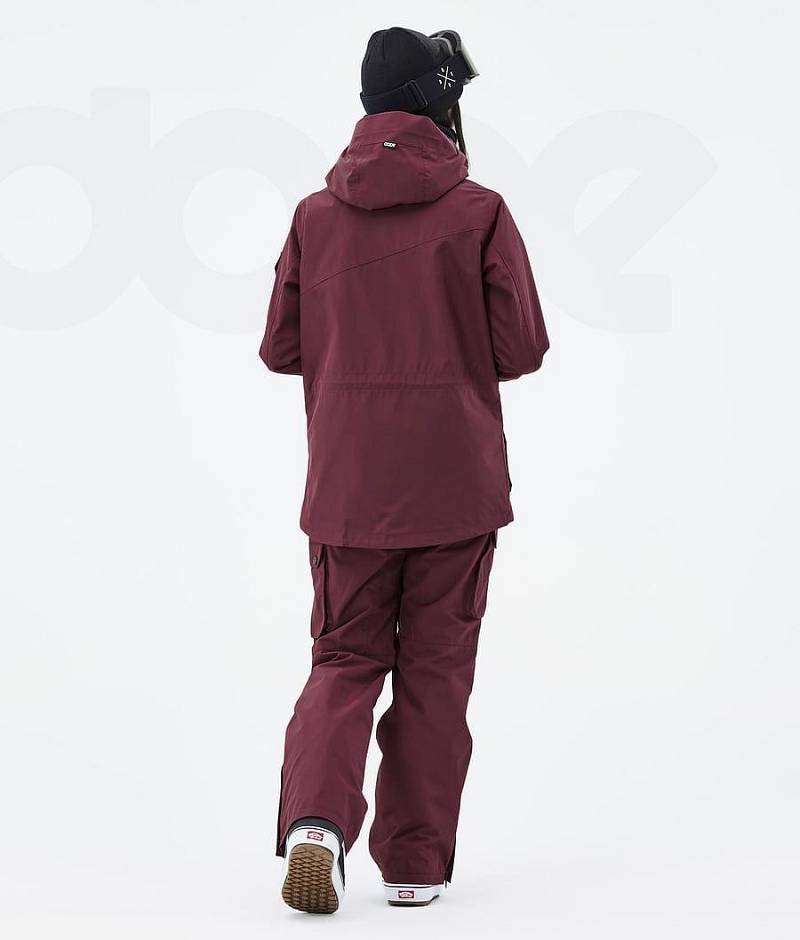 Burgundy Women's Dope Adept W Snowboard Jackets | India_D1784