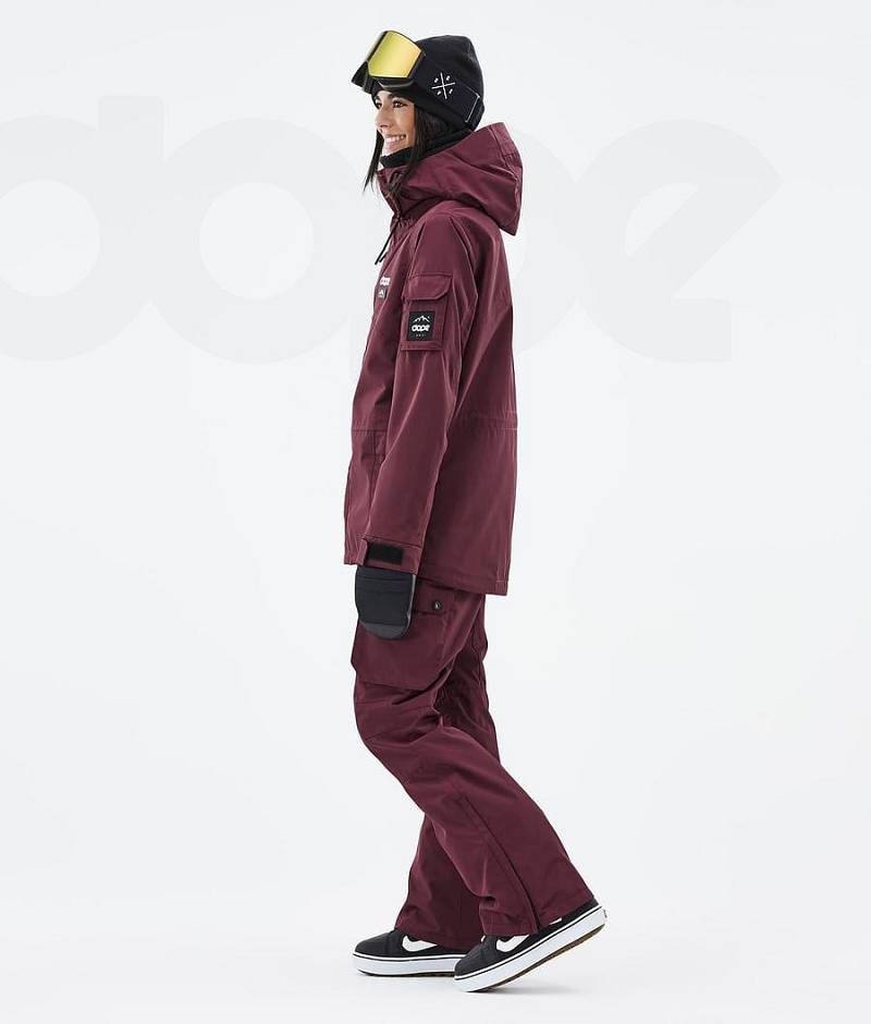 Burgundy Women's Dope Adept W Snowboard Jackets | India_D1784