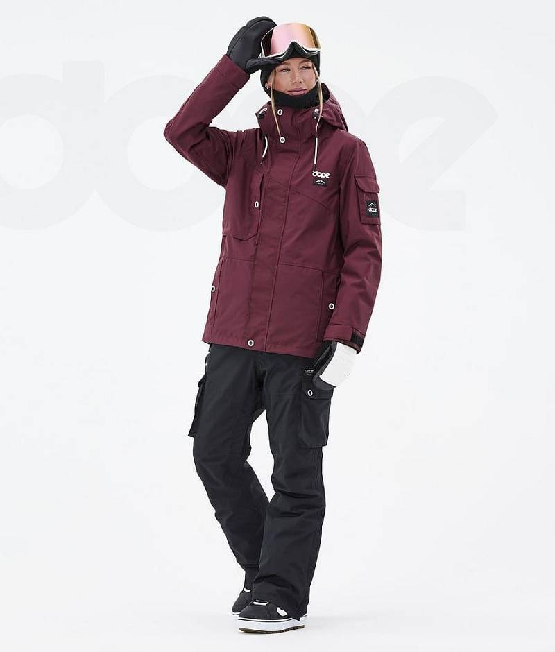 Burgundy Women's Dope Adept W Snowboard Jackets | India_D2196