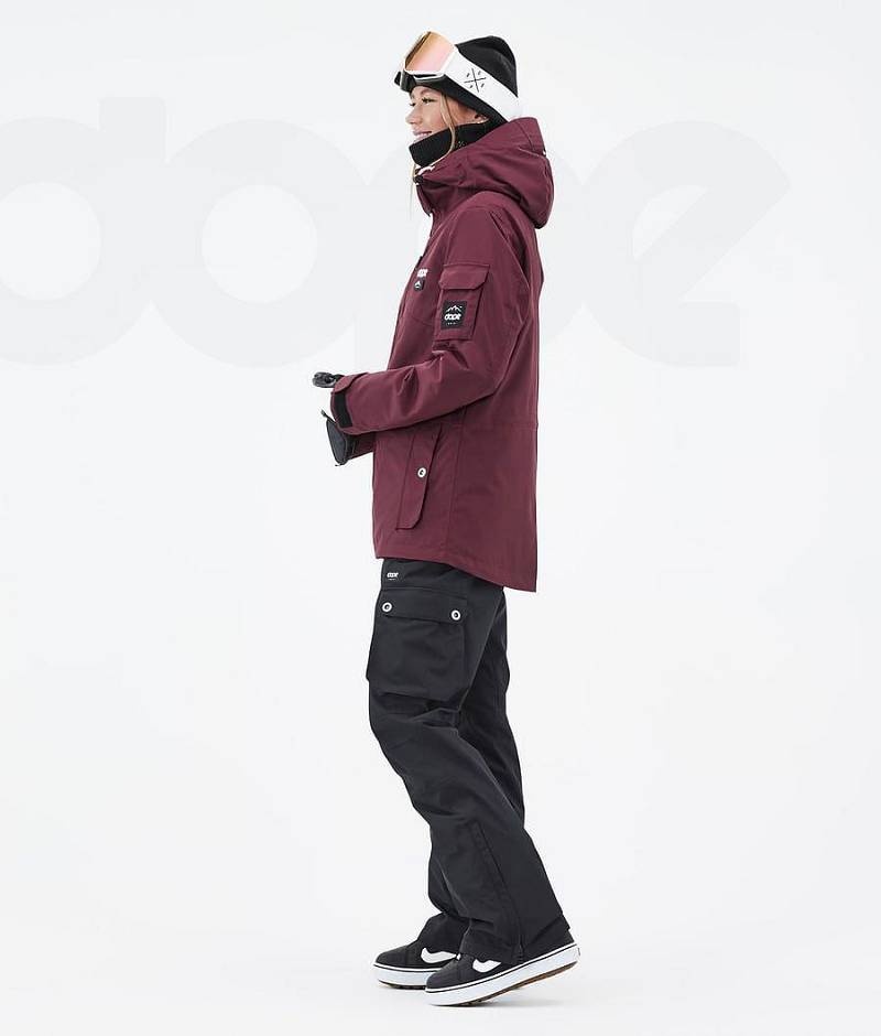 Burgundy Women's Dope Adept W Snowboard Jackets | India_D2196