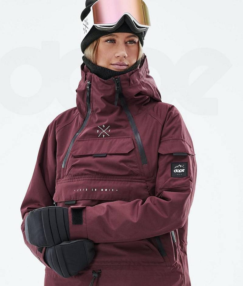 Burgundy Women's Dope Akin W 2019 Ski Jackets | India_D1981