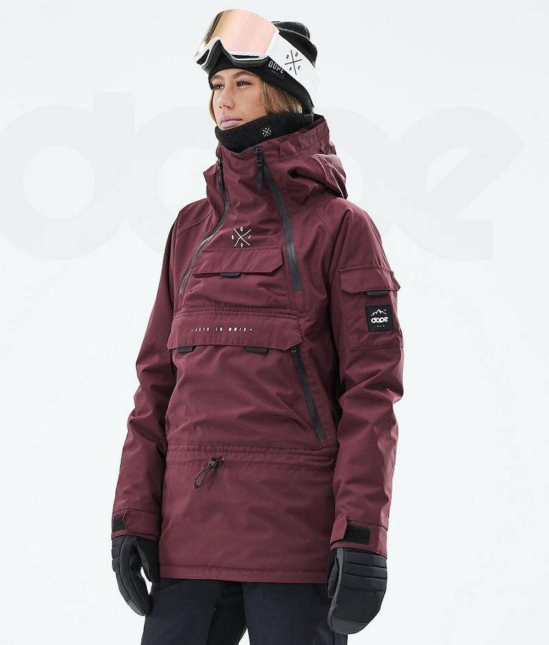 Burgundy Women\'s Dope Akin W 2019 Ski Jackets | India_D1981