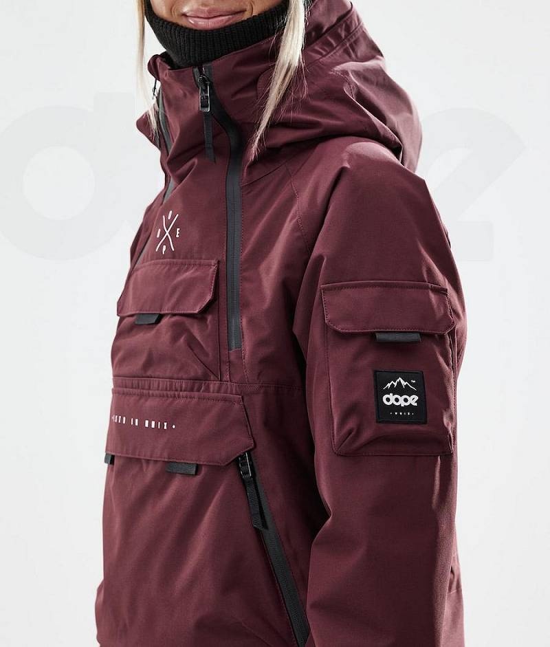 Burgundy Women's Dope Akin W 2021 Ski Jackets | India_D1832