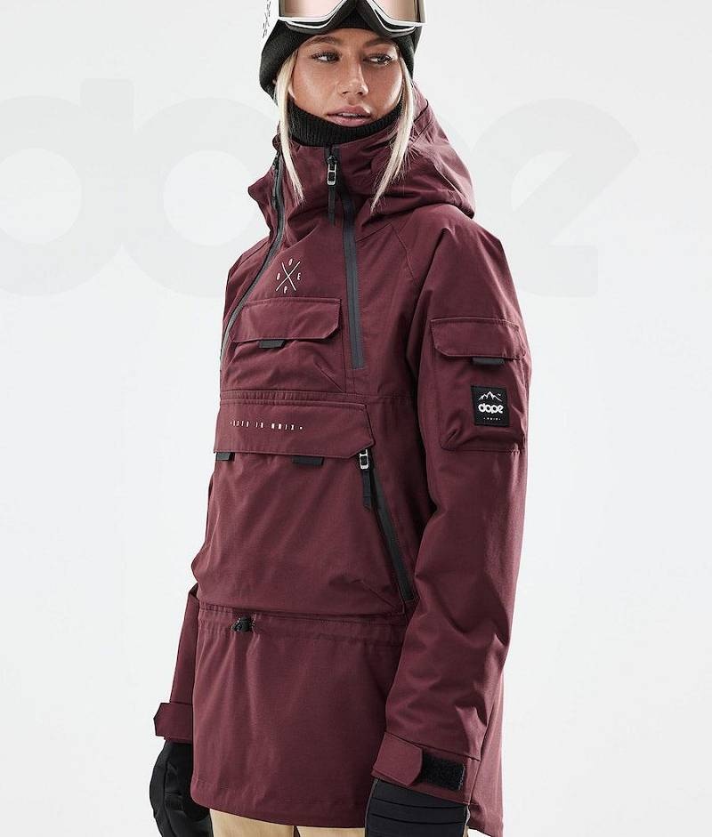 Burgundy Women's Dope Akin W 2021 Ski Jackets | India_D1832