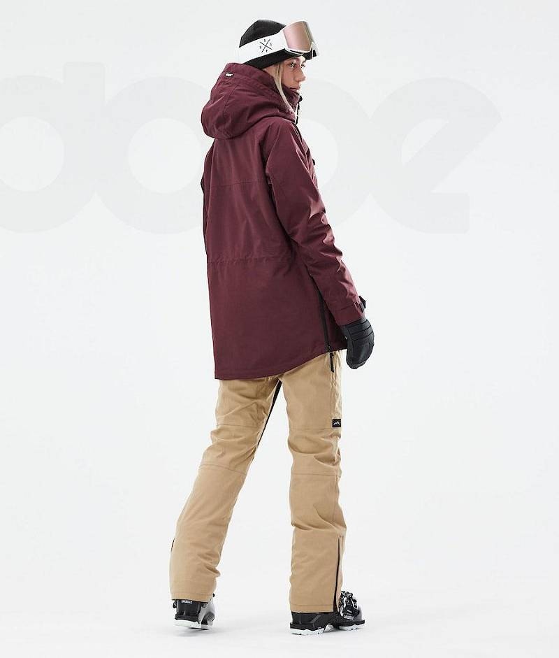 Burgundy Women's Dope Akin W 2021 Ski Jackets | India_D1832