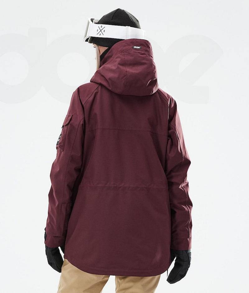 Burgundy Women's Dope Akin W 2021 Ski Jackets | India_D1832