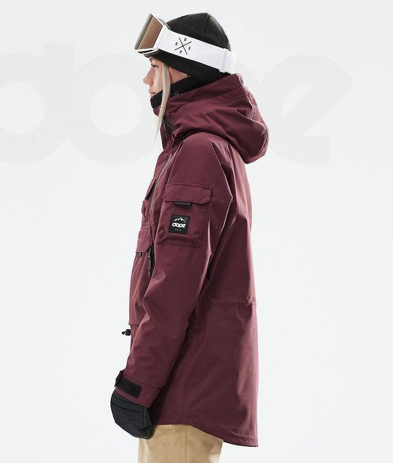 Burgundy Women's Dope Akin W 2021 Ski Jackets | India_D1832