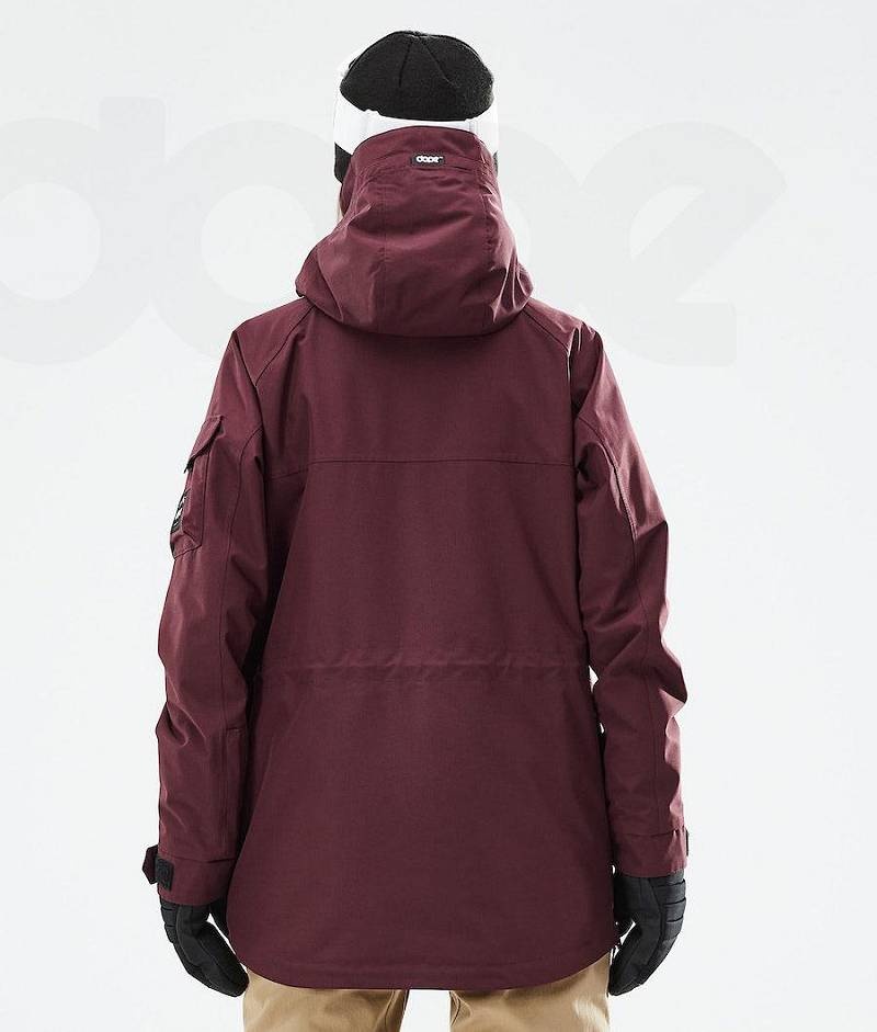 Burgundy Women's Dope Akin W 2021 Snowboard Jackets | India_D1889