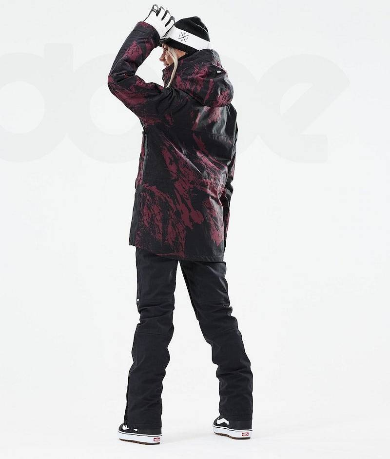 Burgundy Women's Dope Akin W 2021 Snowboard Jackets | India_D1829