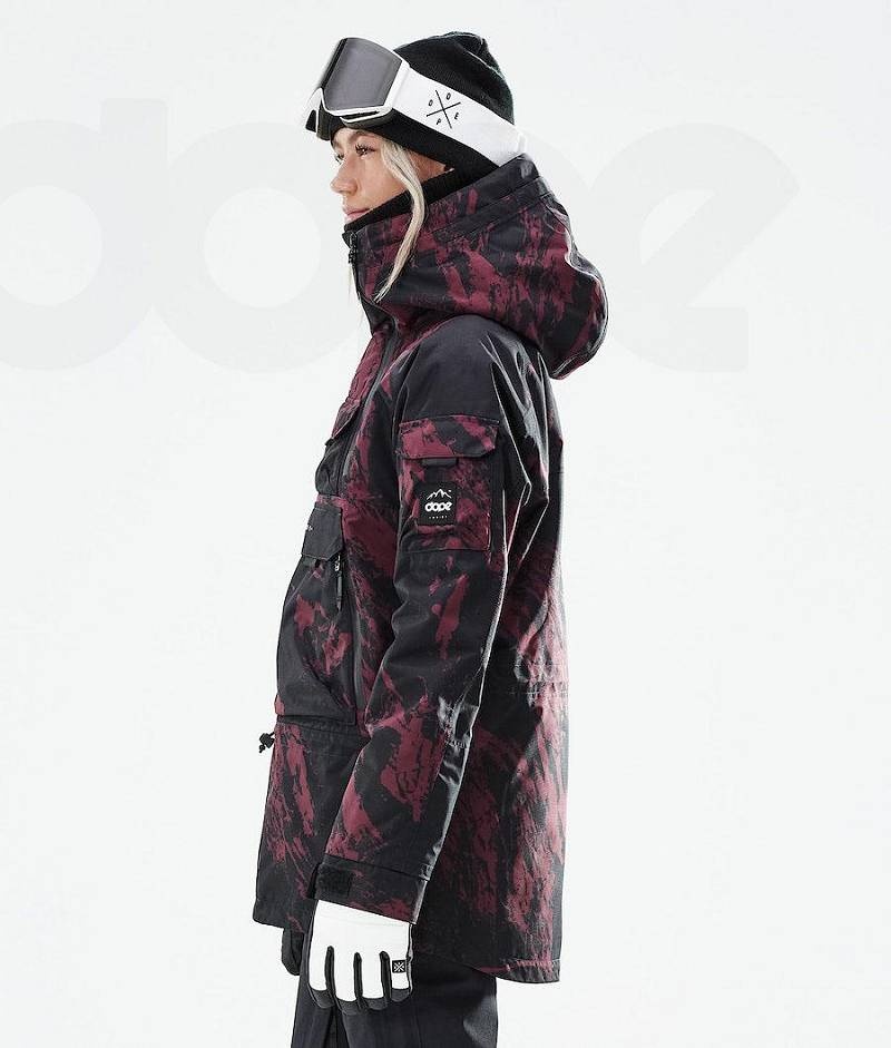 Burgundy Women's Dope Akin W 2021 Snowboard Jackets | India_D1829