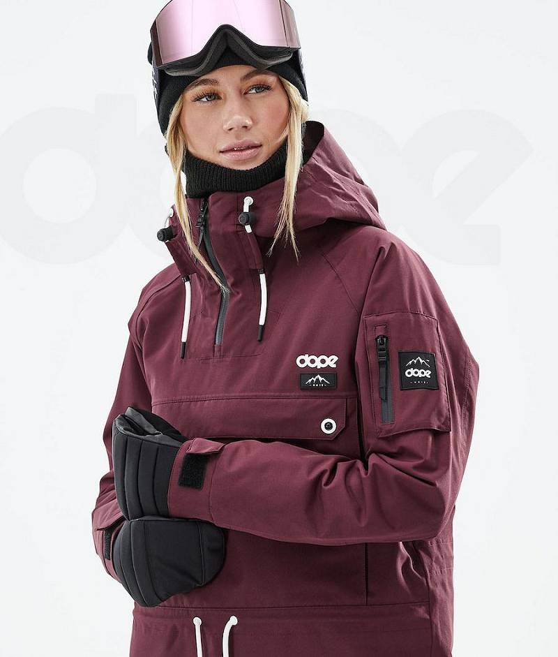 Burgundy Women's Dope Annok W 2021 Snowboard Jackets | India_D1159