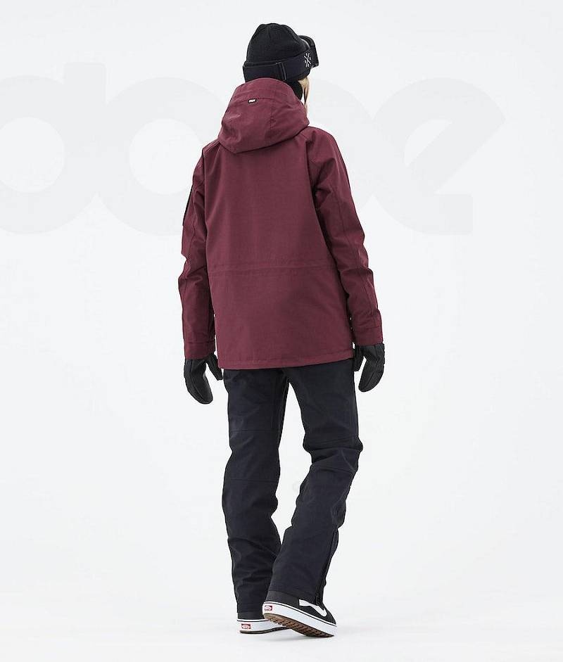 Burgundy Women's Dope Annok W 2021 Snowboard Jackets | India_D1159