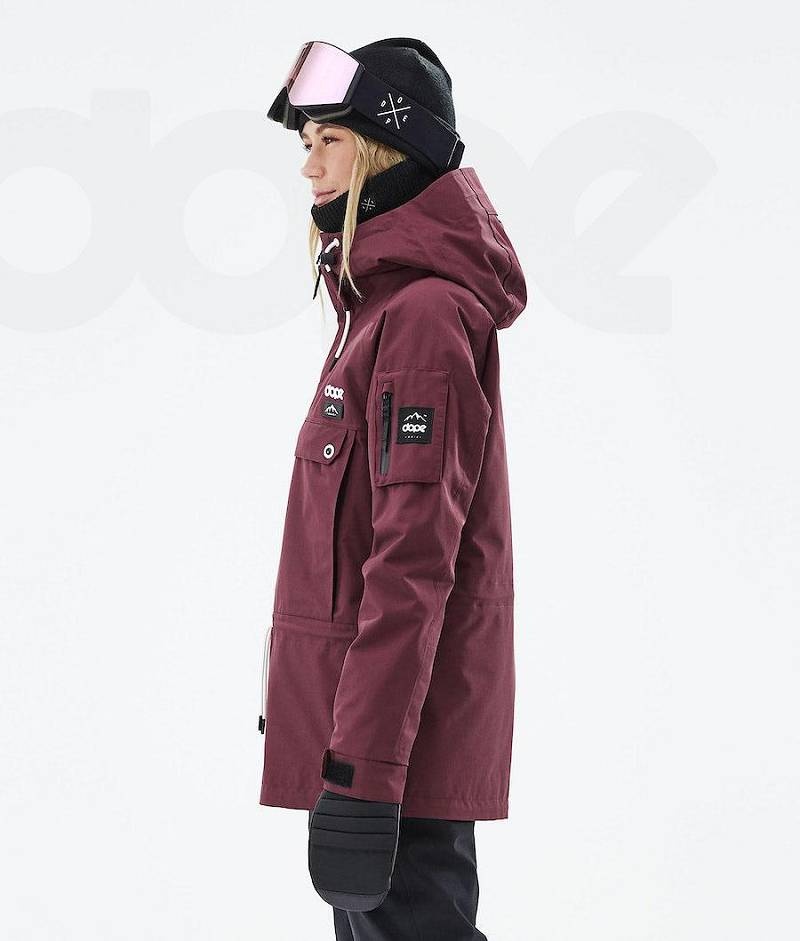 Burgundy Women's Dope Annok W 2021 Snowboard Jackets | India_D1159