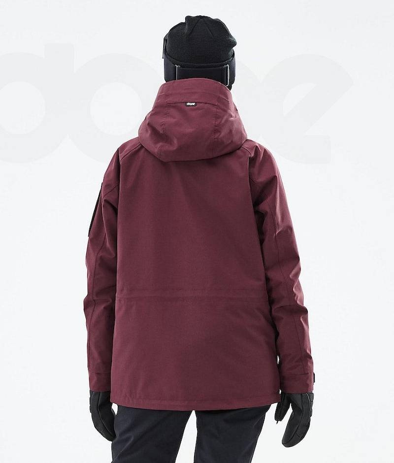 Burgundy Women's Dope Annok W 2021 Snowboard Jackets | India_D1159