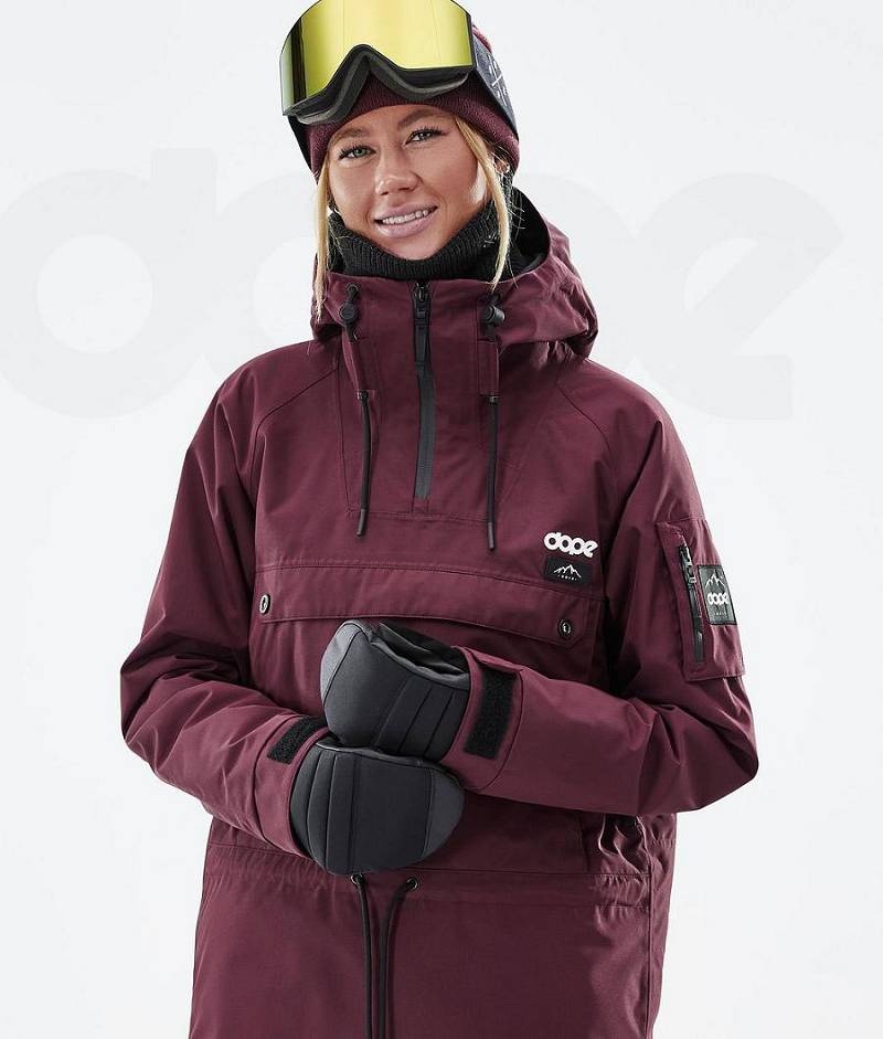 Burgundy Women's Dope Annok W Ski Jackets | India_D1408