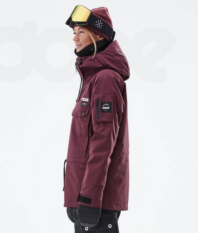 Burgundy Women's Dope Annok W Ski Jackets | India_D1408