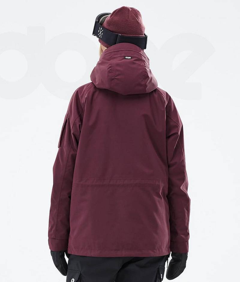 Burgundy Women's Dope Annok W Ski Jackets | India_D1408