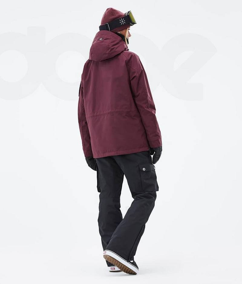 Burgundy Women's Dope Annok W Snowboard Jackets | India_D2077