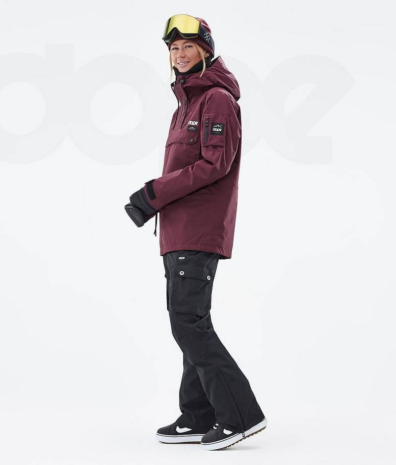 Burgundy Women's Dope Annok W Snowboard Jackets | India_D2077