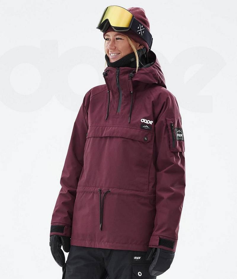 Burgundy Women\'s Dope Annok W Snowboard Jackets | India_D2077