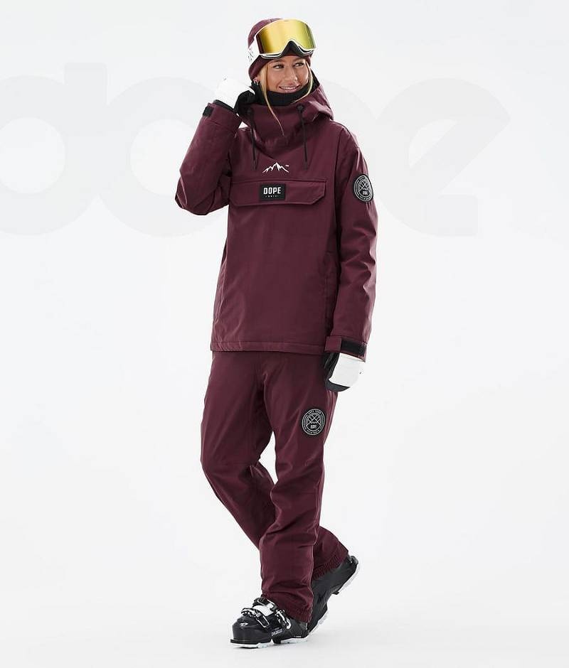 Burgundy Women's Dope Blizzard W Ski Jackets | India_D1664