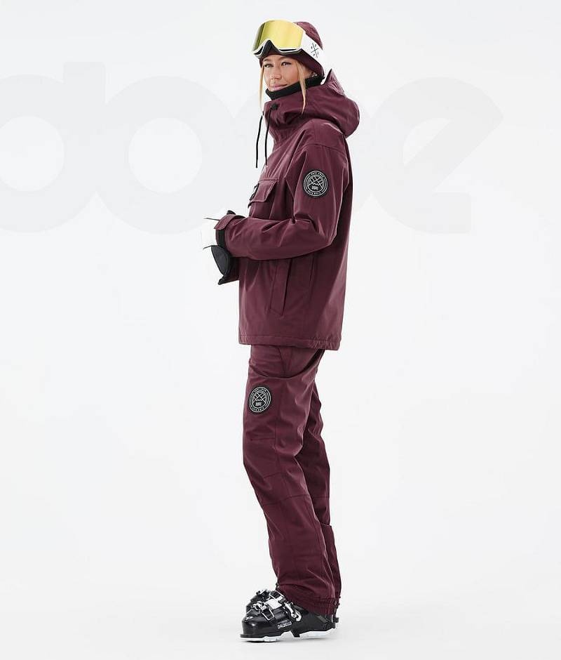 Burgundy Women's Dope Blizzard W Ski Jackets | India_D1664