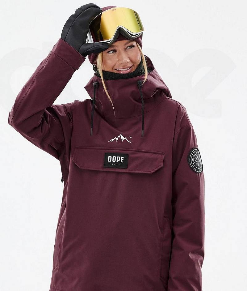 Burgundy Women's Dope Blizzard W Snowboard Jackets | India_D1642