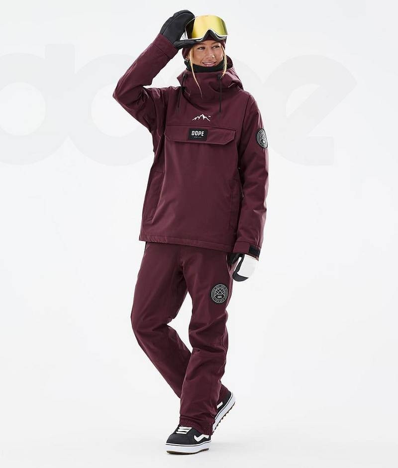 Burgundy Women's Dope Blizzard W Snowboard Jackets | India_D1642