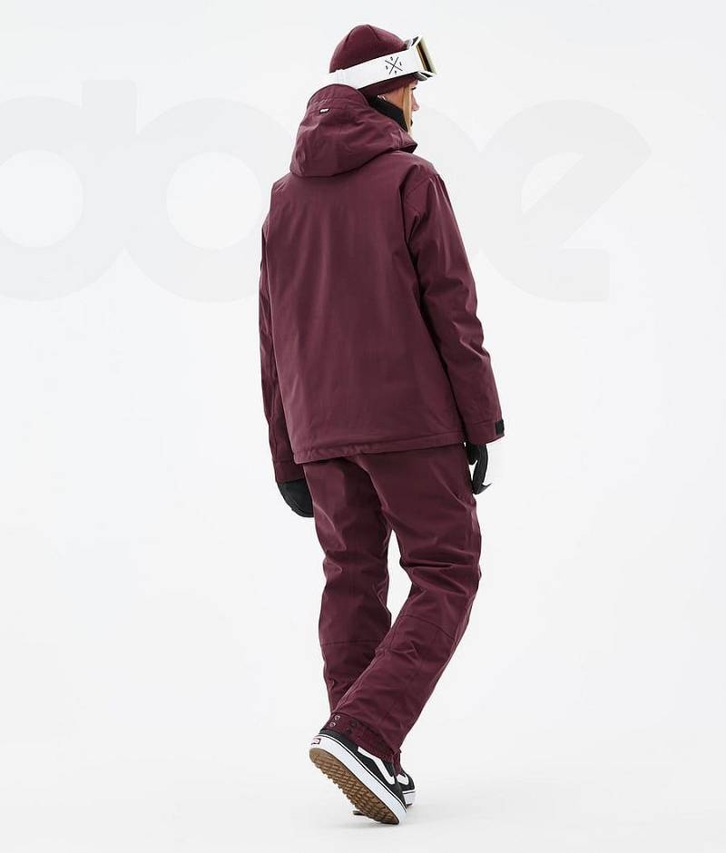 Burgundy Women's Dope Blizzard W Snowboard Jackets | India_D1642