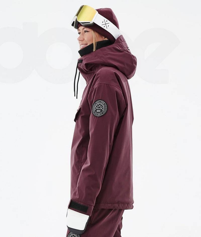 Burgundy Women's Dope Blizzard W Snowboard Jackets | India_D1642