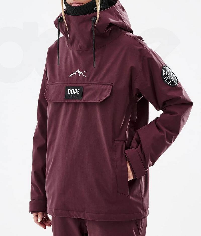 Burgundy Women's Dope Blizzard W Snowboard Jackets | India_D1642