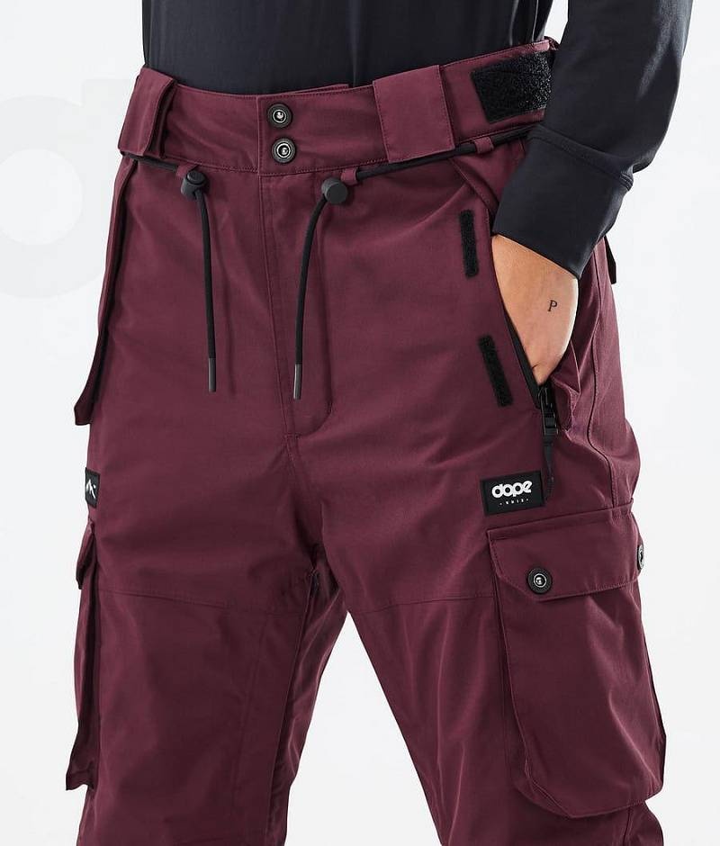 Burgundy Women's Dope Iconic W Ski Pants | India_D1899