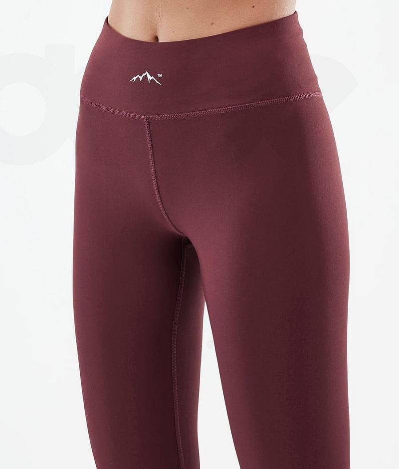 Burgundy Women's Dope Lofty Leggings | India_D1497