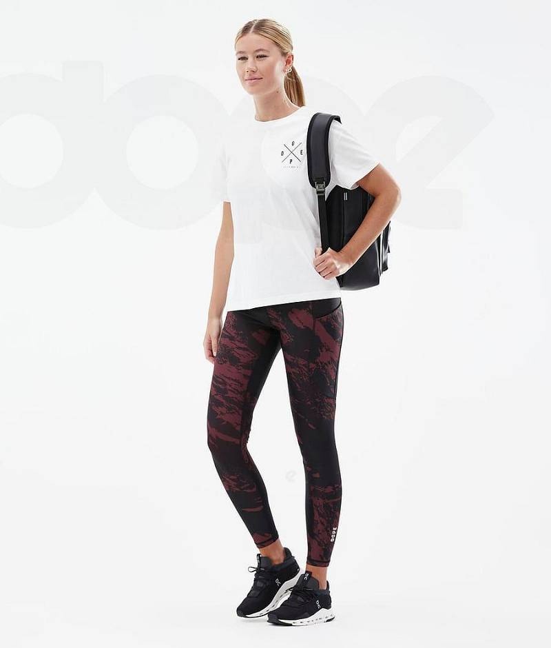 Burgundy Women's Dope Lofty Tech Leggings | India_D2261