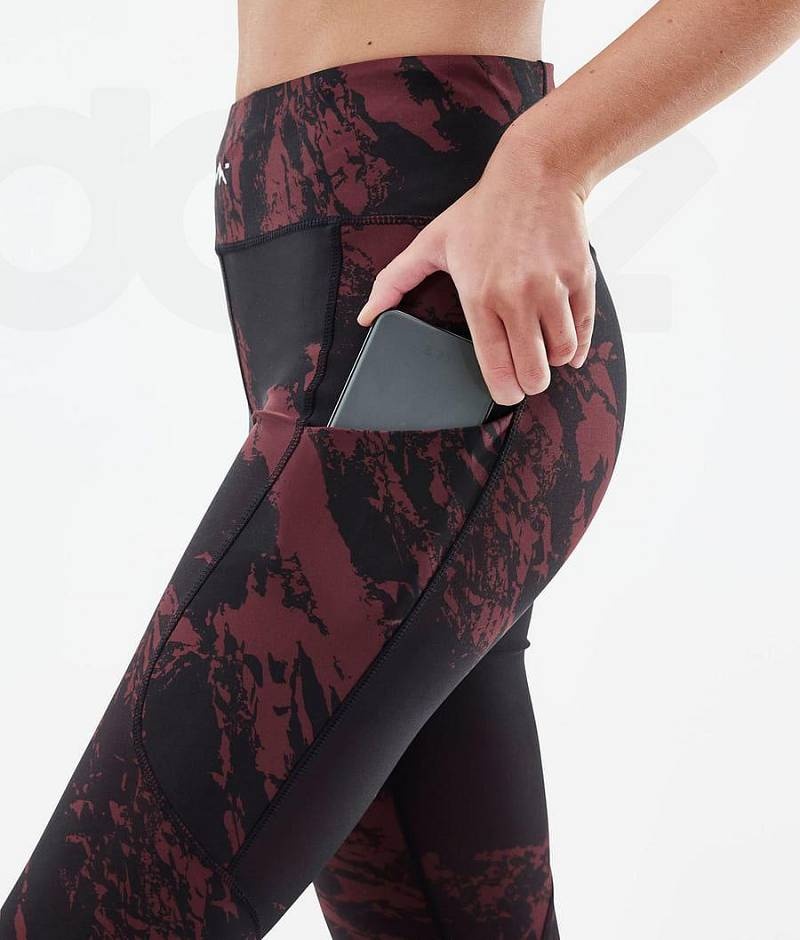 Burgundy Women's Dope Lofty Tech Leggings | India_D2261