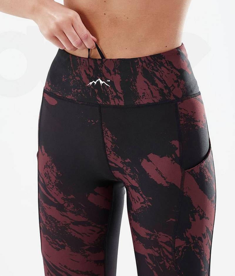 Burgundy Women's Dope Lofty Tech Leggings | India_D2261