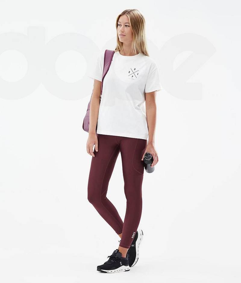 Burgundy Women's Dope Lofty Tech Leggings | India_D2004