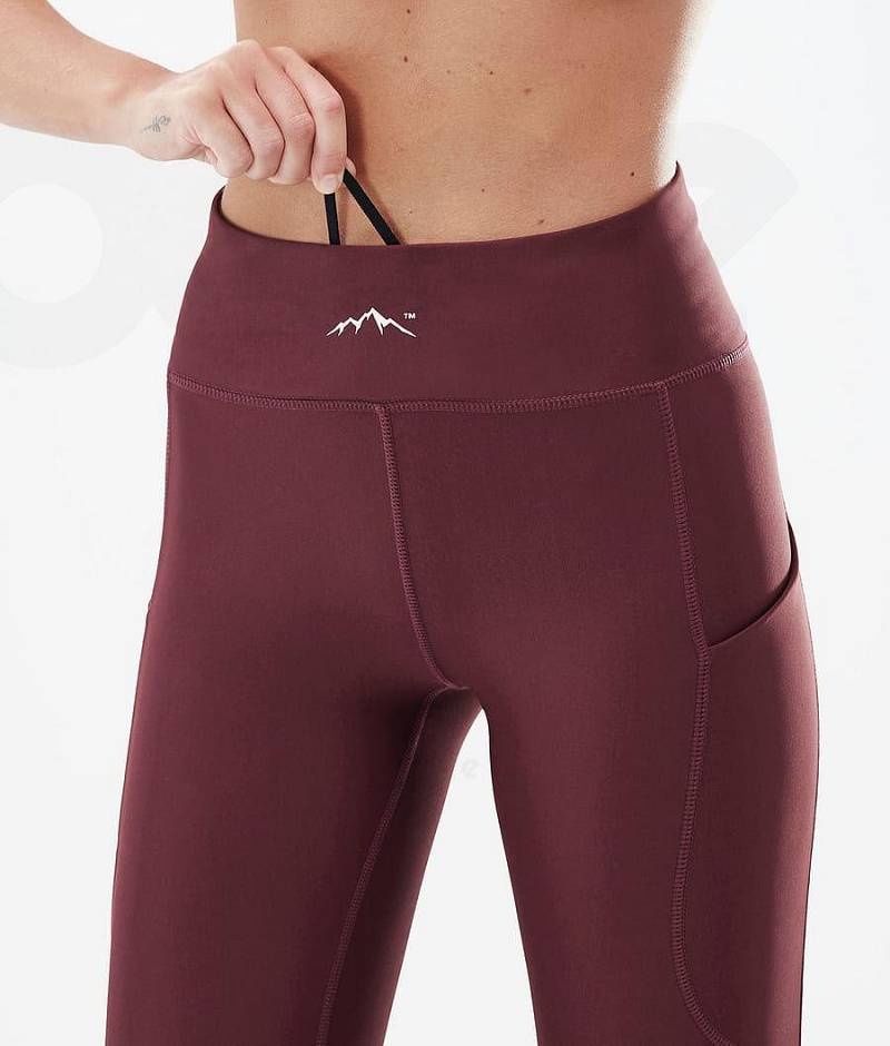 Burgundy Women's Dope Lofty Tech Leggings | India_D2004