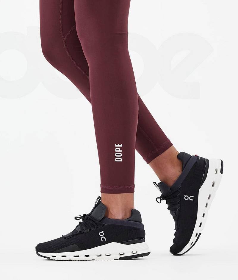 Burgundy Women's Dope Lofty Tech Leggings | India_D2004