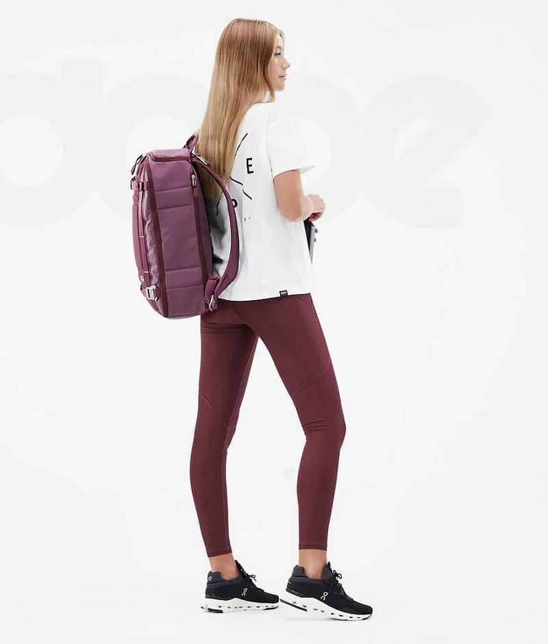 Burgundy Women's Dope Lofty Tech Leggings | India_D2004