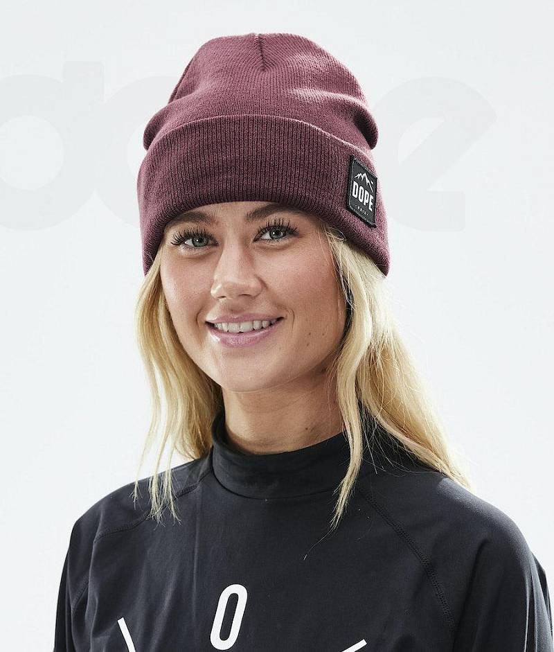 Burgundy Women's Dope Paradise Beanies | India_D1304