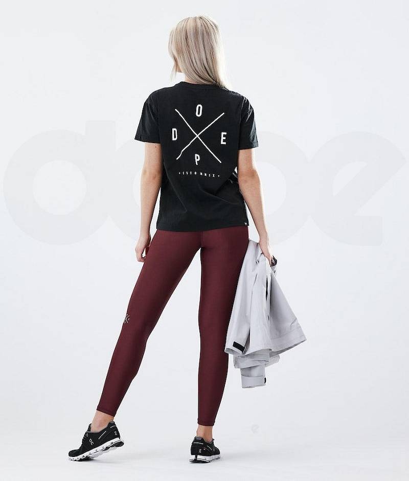 Burgundy Women's Dope Razor Leggings | India_D2351