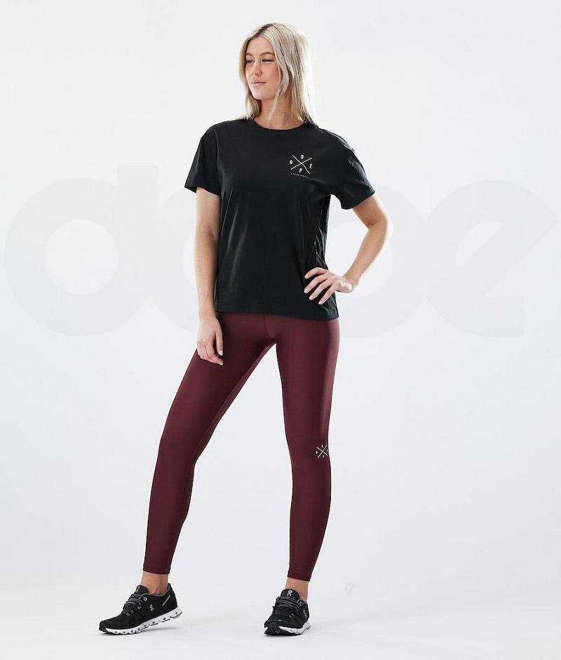 Burgundy Women's Dope Razor Leggings | India_D2351