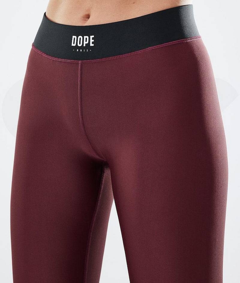 Burgundy Women's Dope Razor Leggings | India_D2351