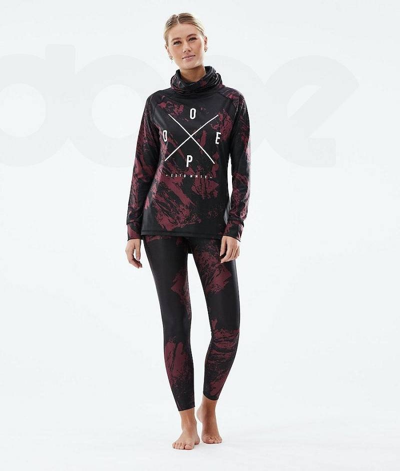 Burgundy Women's Dope Snuggle W Base Layer Tops | India_D1091