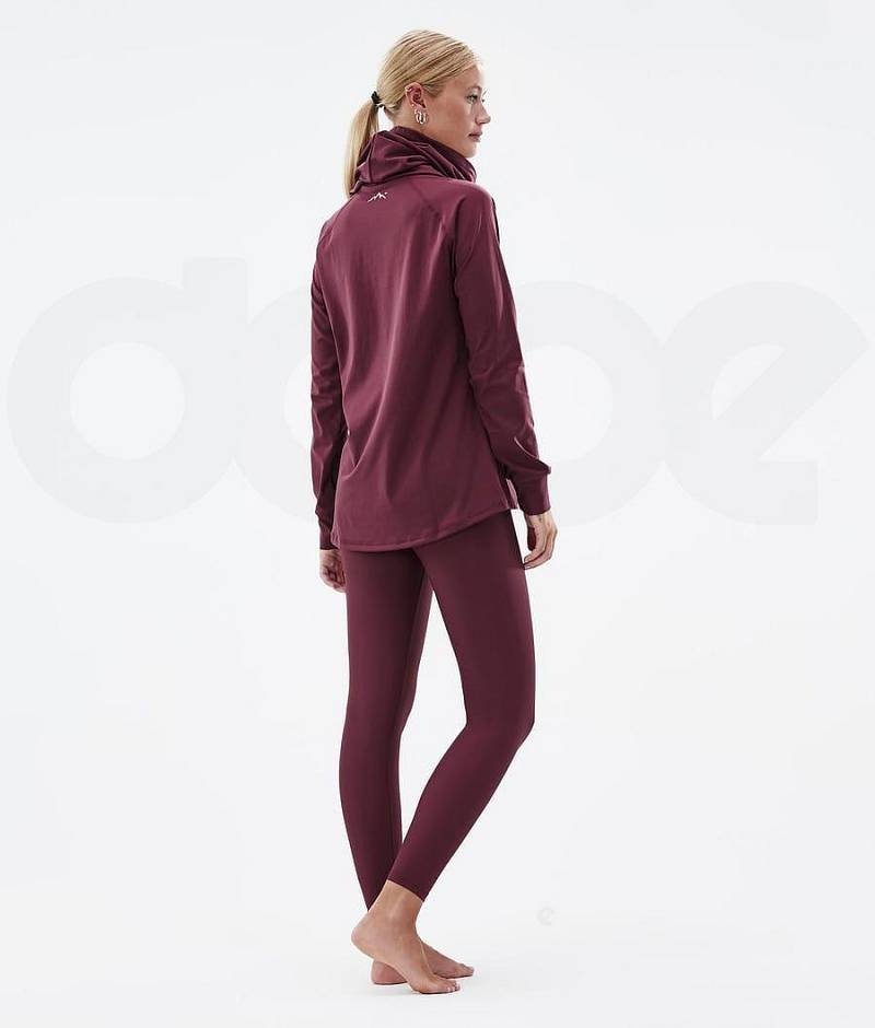 Burgundy Women's Dope Snuggle W Base Layer Tops | India_D1730