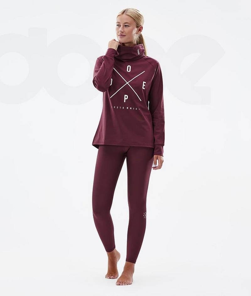 Burgundy Women's Dope Snuggle W Base Layer Pants | India_D2325