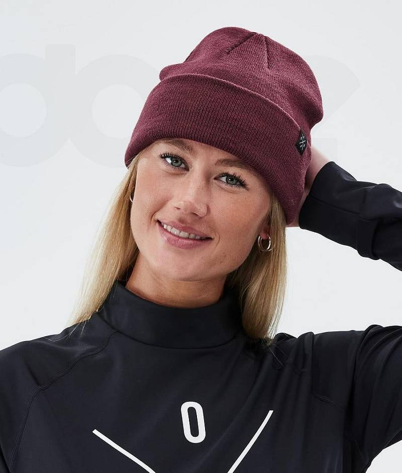 Burgundy Women's Dope Solitude Beanies | India_D1146