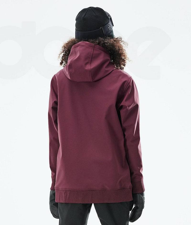 Burgundy Women's Dope Yeti W 10k Ski Jackets | India_D1523