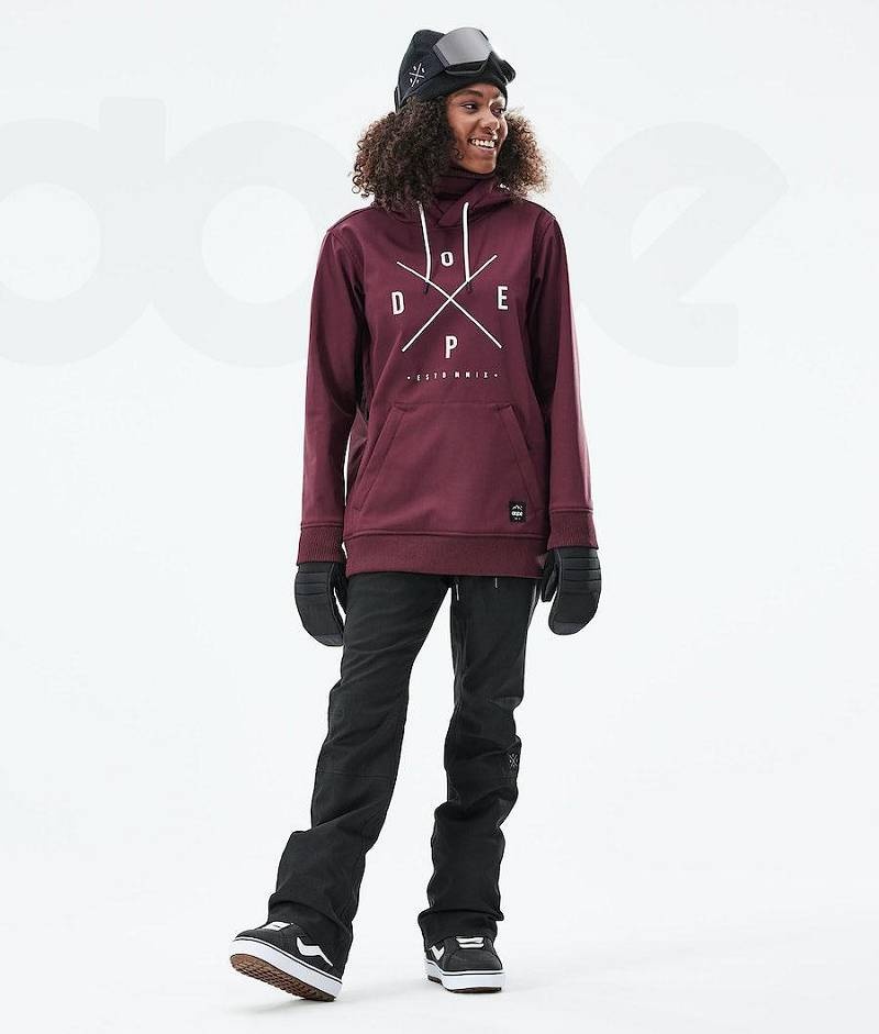 Burgundy Women's Dope Yeti W 10k Snowboard Jackets | India_D2106